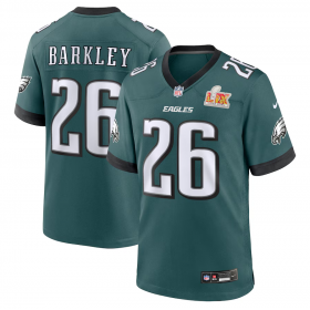 Saquon Barkley Philadelphia Eagles Nike Super Bowl LIX Spiel Spieler Trikot - Mitternachtsgrün/Carbonschwarz/Tundraweiß